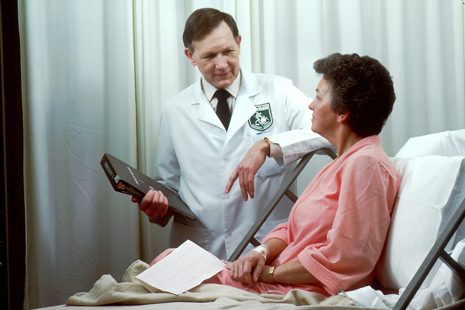 Clinician caring for a patient